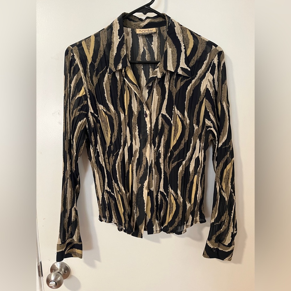 CDW Button Down Shirt. Sheer.